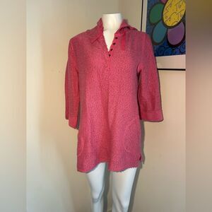 Soft Surroundings Cozumel Pink Women's Pullover with Hood Size M